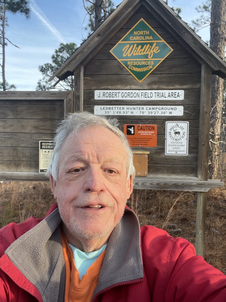 Mark Gibson, N4MQU, in front of the park sign.